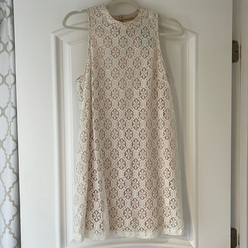 NWT - Lush White & Nude Lace Dress (M)